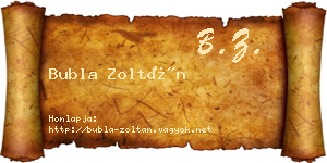 Bubla Zoltán névjegykártya