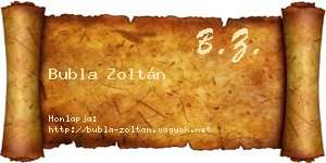 Bubla Zoltán névjegykártya